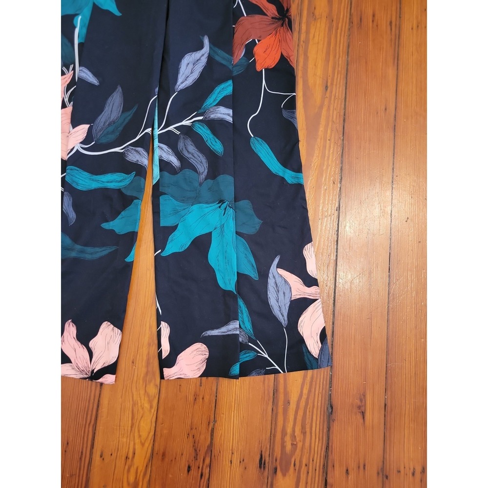 The Kit Leigh Trouser Leigh Upstate Florals Womens 6 High Waisted Wide Leg Black - Picture 5 of 14